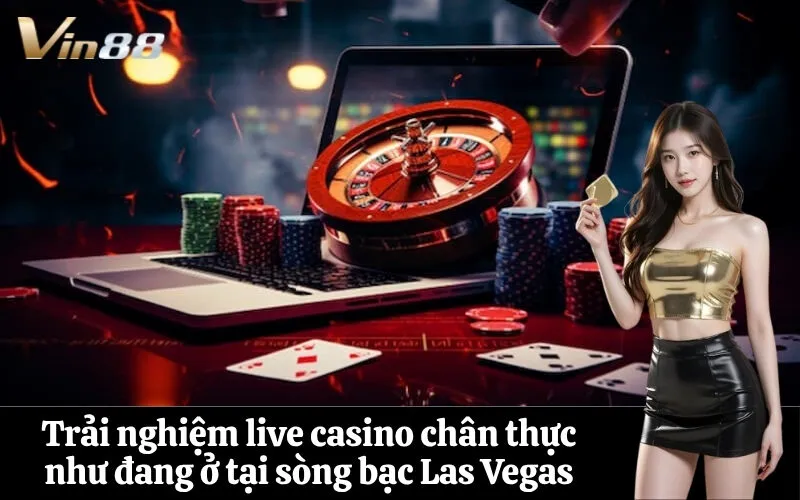 Trải nghiệm live casino chân thực như đang ở tại sòng bạc Las Vegas