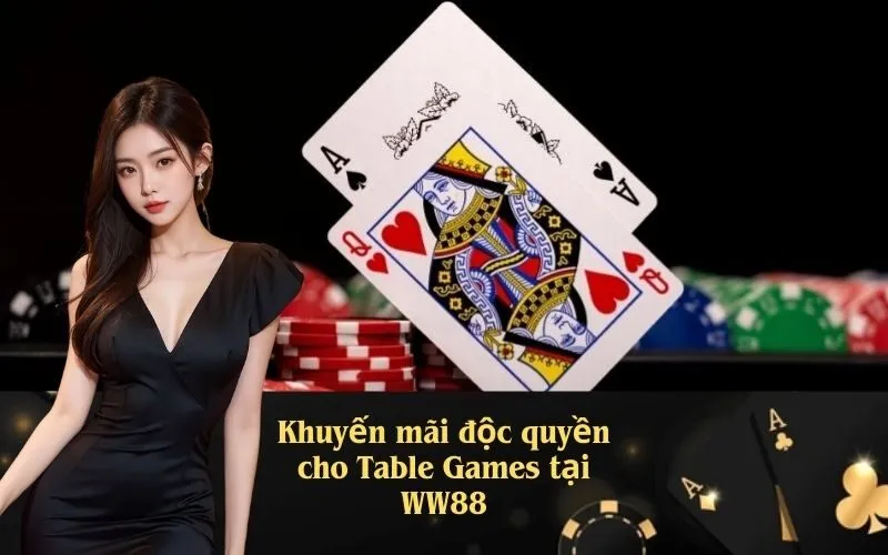 Khuyến mãi độc quyền cho Table Games tại WW88